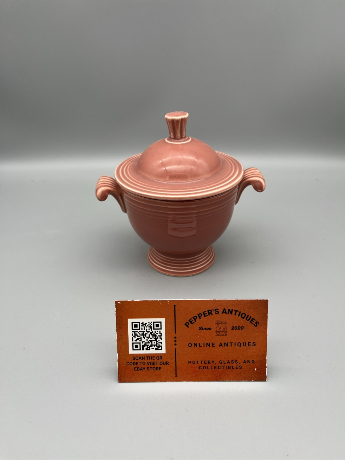 Fiesta 🇺🇸VTG. Rose Sugar Bowl W/Lid @Pepper’s Antiques@Fiesta HLC USA WV