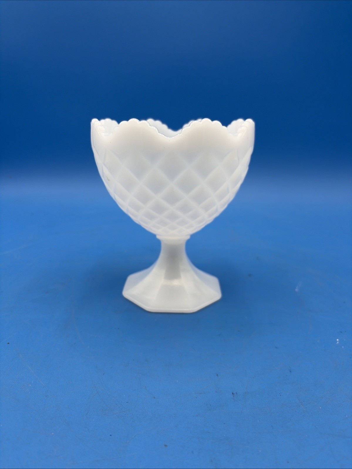 Napco White Milk Glass Footed Compote Candy Dish Bowl Vase #1184 VTG
