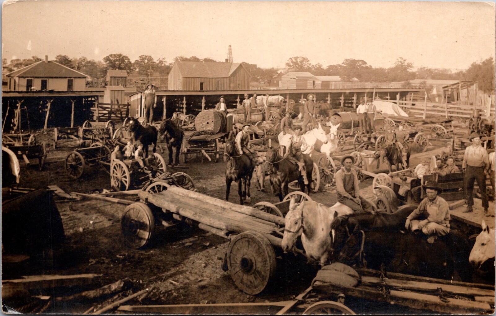 RPPC Farmer Community Market Horse Pulled Carts Waiting for Delivery Load