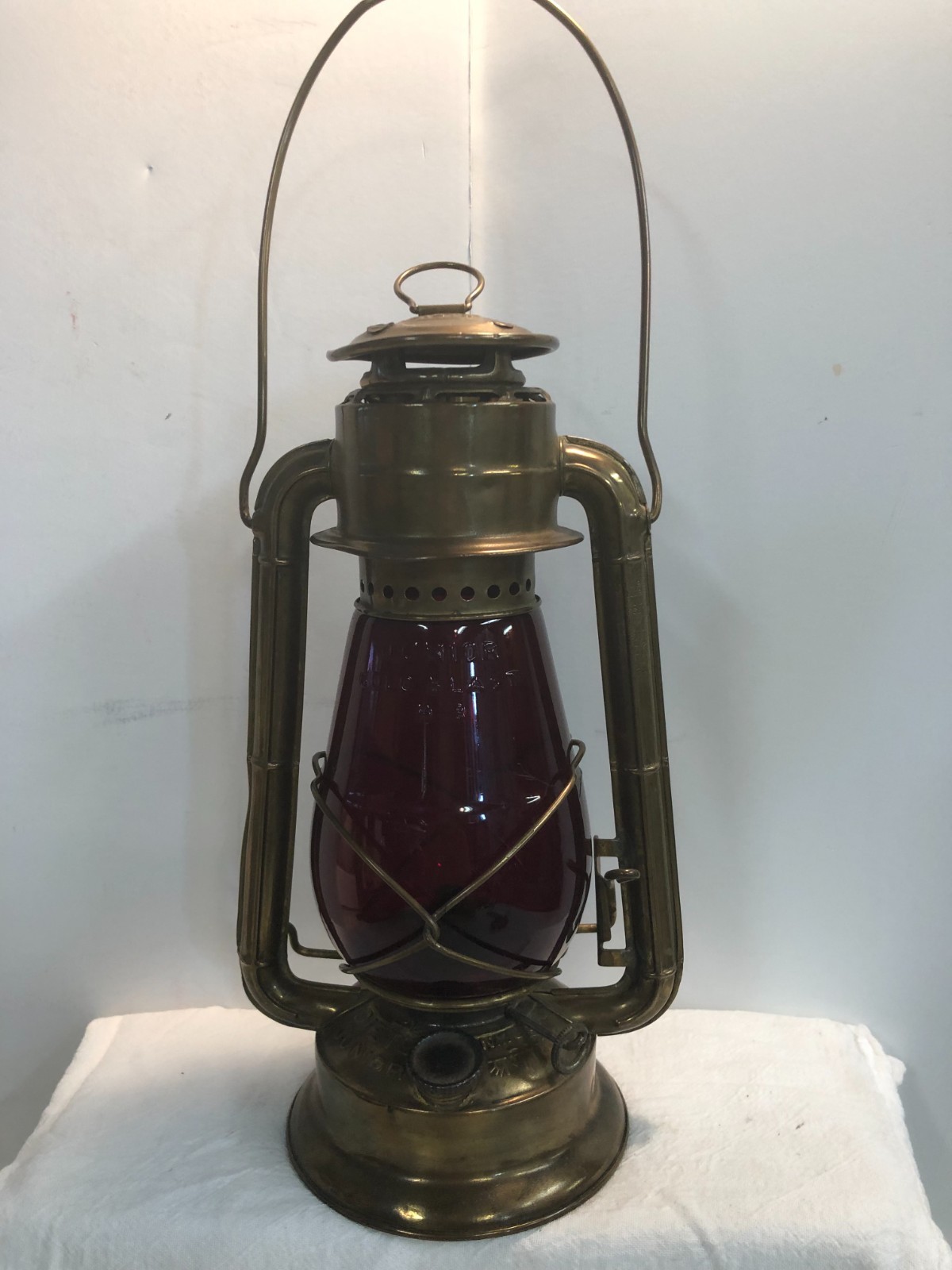 DIETZ RARE BRASS/RED GLOBE JUNIOR COLD BLAST 1923 LANTERN