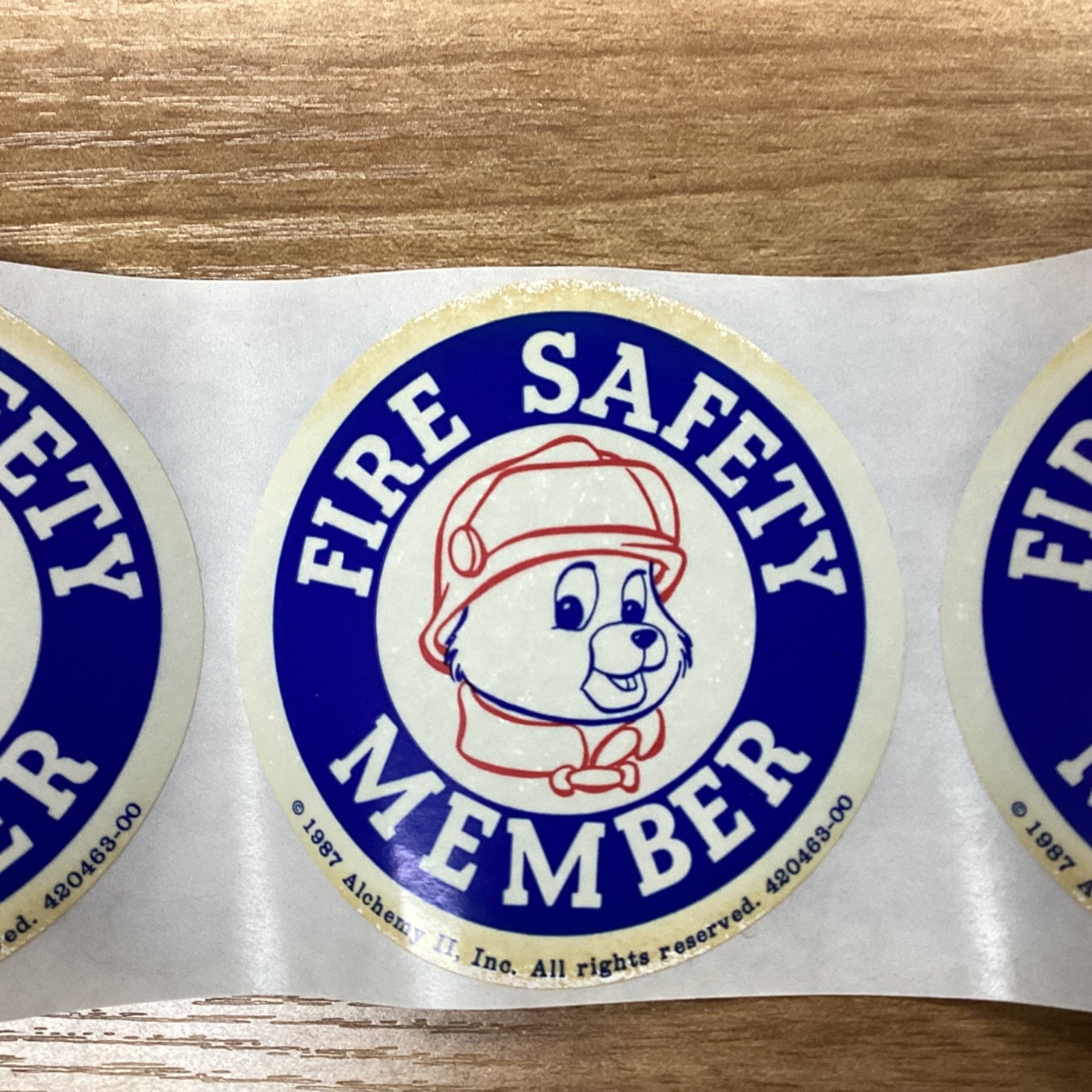 RARE 1987 Teddy Ruxpin FIRE SAFETY MEMBER Stickersx5 Jr Fire Patrol 420463-00 3\