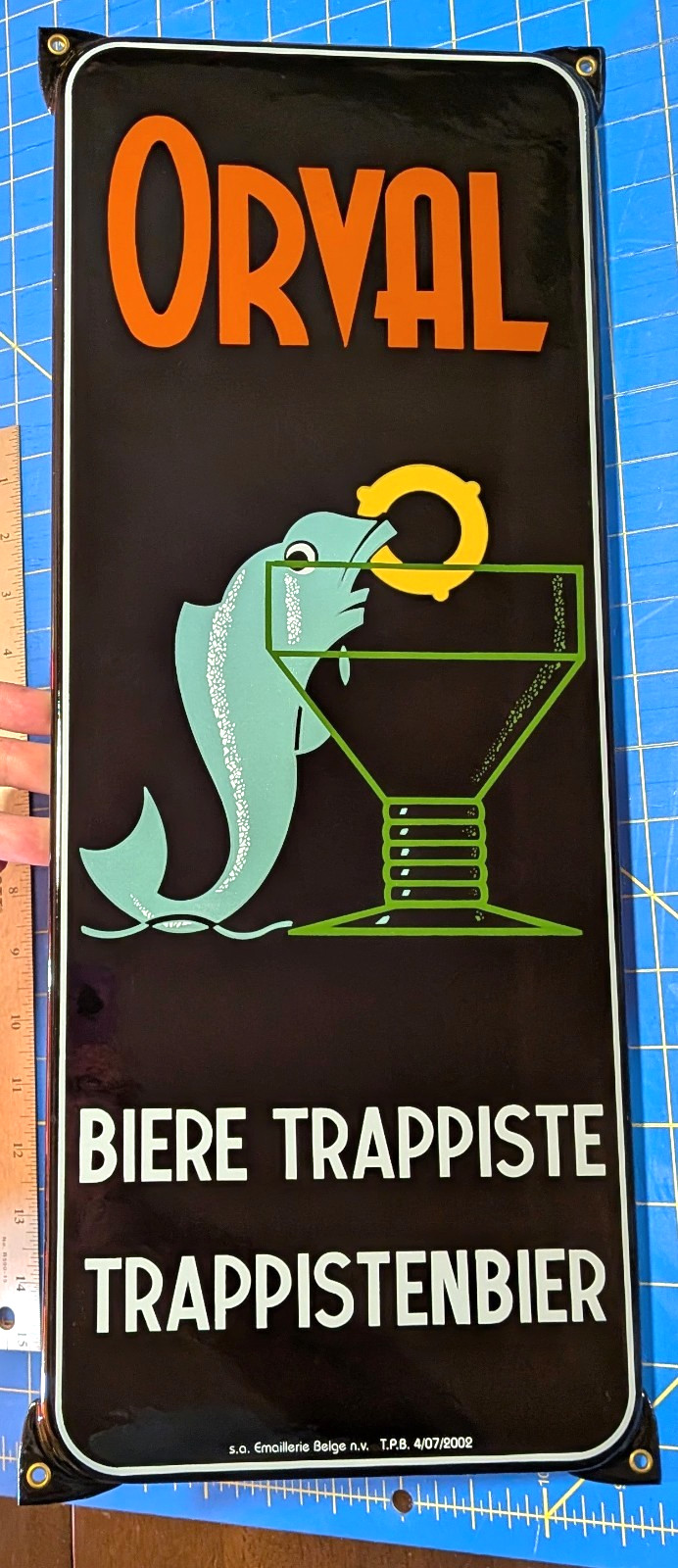 Vtg 2002 Orval Metal Sign Biere Trappiste Beer Trappistenbier 19\