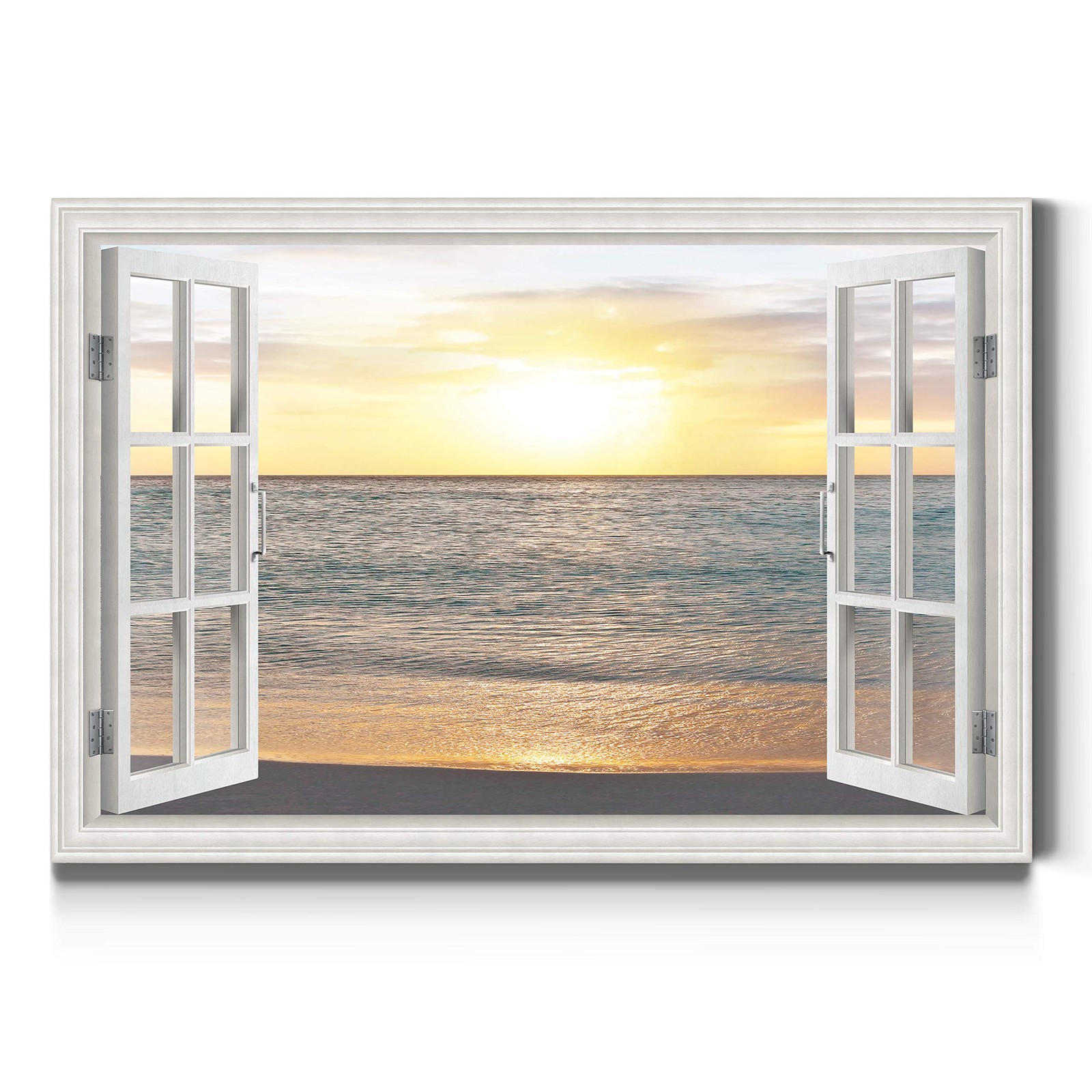Renditions Gallery 24X36 Canvas Window View Ocean Beach Sunset LT38 Renditions Gallery 24X36 Canvas Window View Ocean Beach Sunset LT38