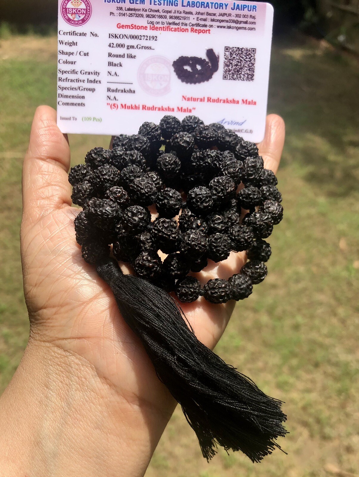2 X LAB CERTIFIED 5 Mukhi RUDRAKSHA Black Rudraksh Mala ROSARY 108+1 Prayer Bead 2 X LAB CERTIFIED 5 Mukhi RUDRAKSHA Black Rudraksh Mala ROSARY 108+1 Prayer Bead