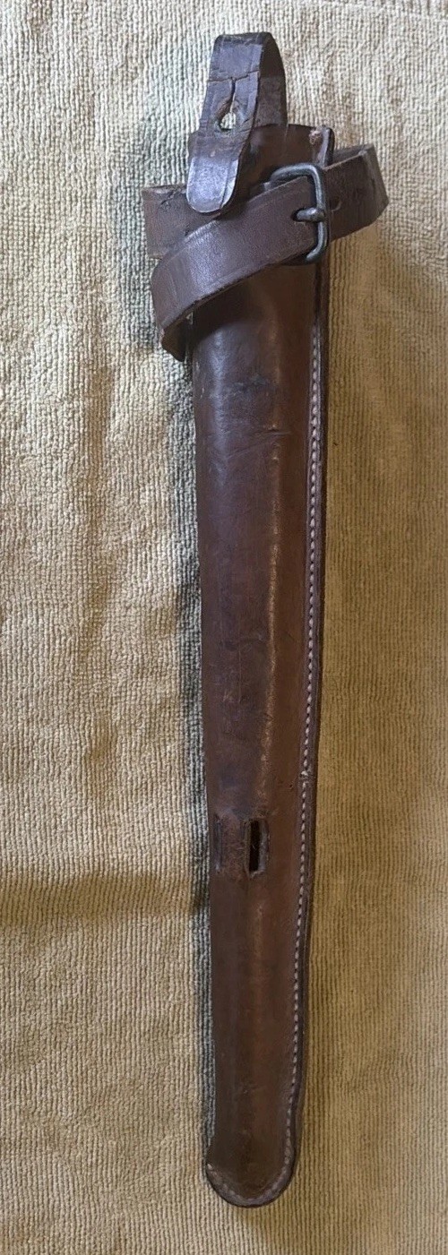 M. 1912 Us Cavalry, Picket Pin – Hammer, Leather Saddle Scabbard, w/o. 1 Strap