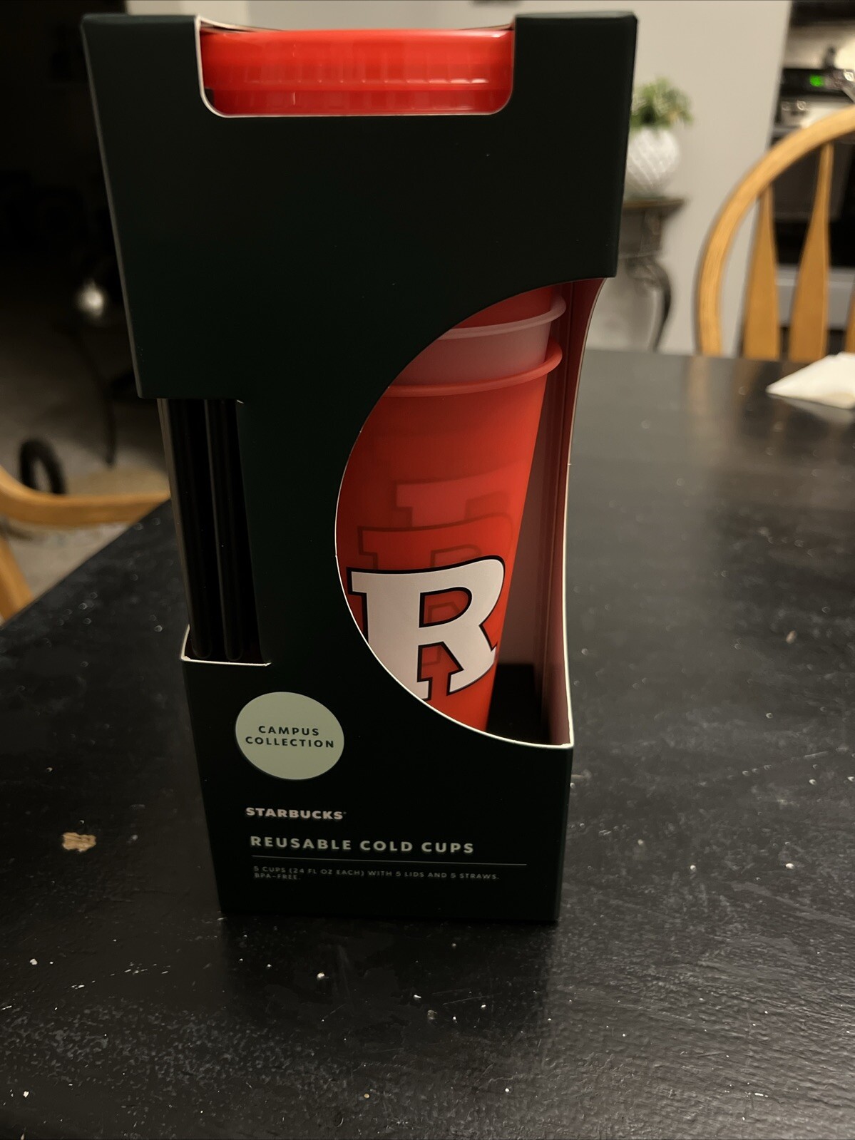 NEW Starbucks RUTGERS University 5 Pack Reusable Cold  Cups Campus Collection