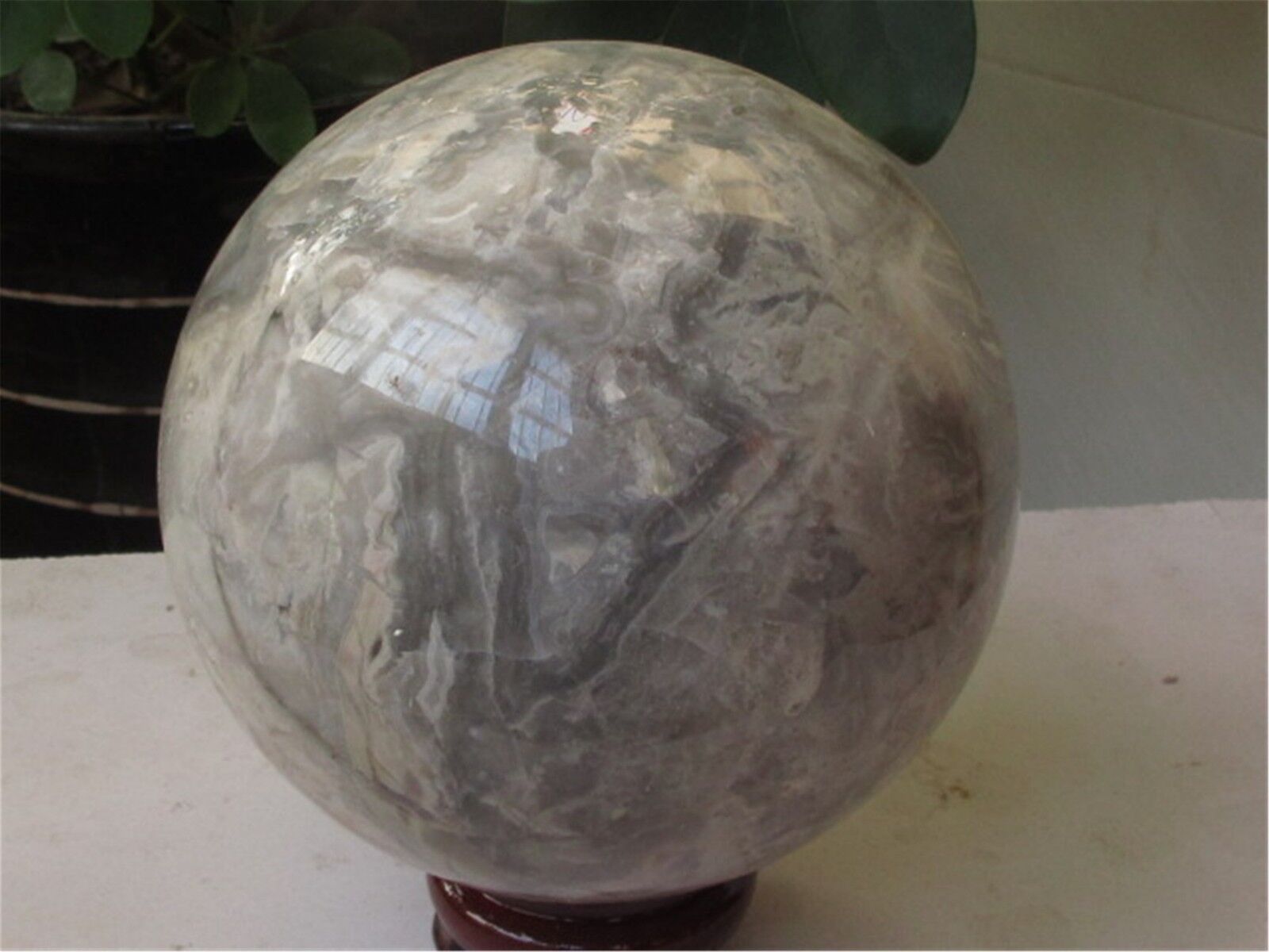 18.27lb  Natural Pretty Agate Gem stone Sphere Crystal Ball Healing*