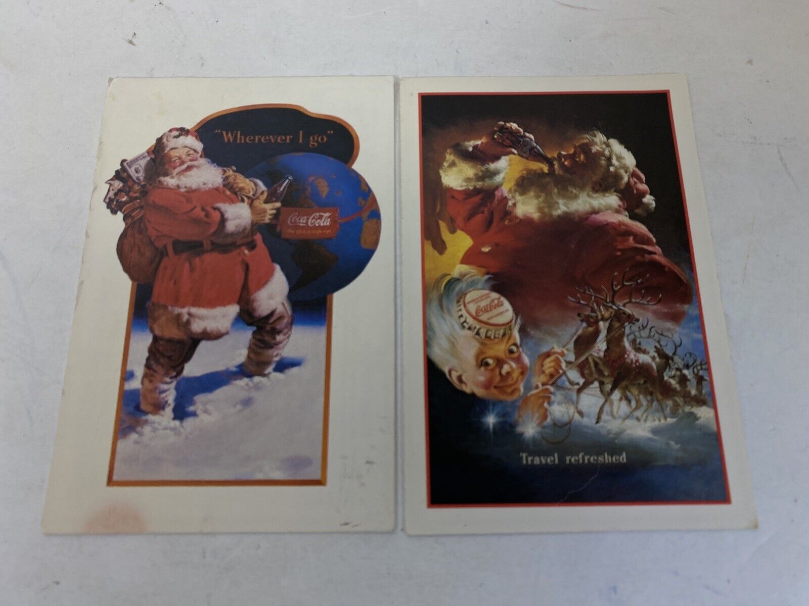 Cocal Cola Vintage Kmart postcards coupons 1992 lot of 2 ww