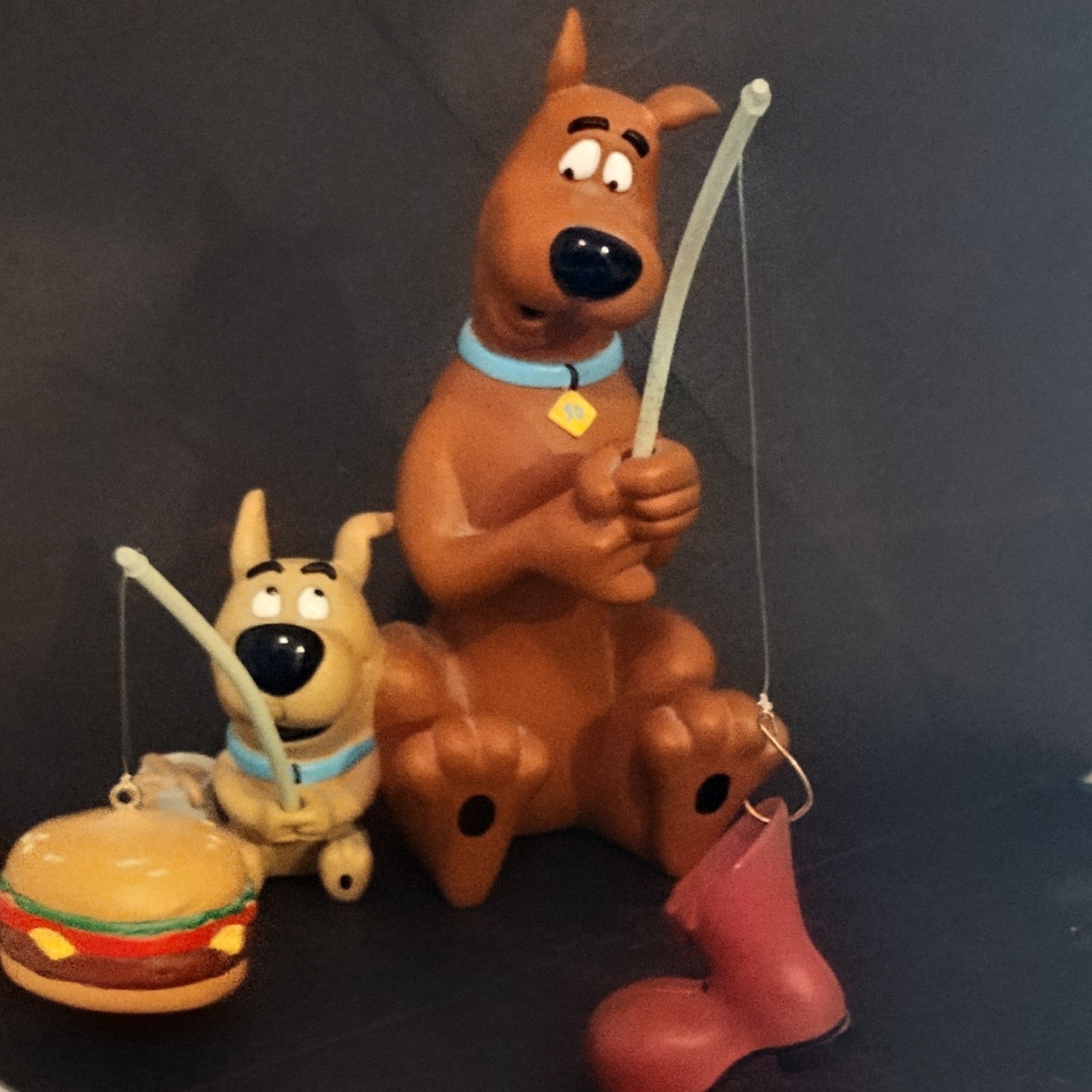 Vintage Scooby-Doo And Scrappy-Doo fishing.  RARE