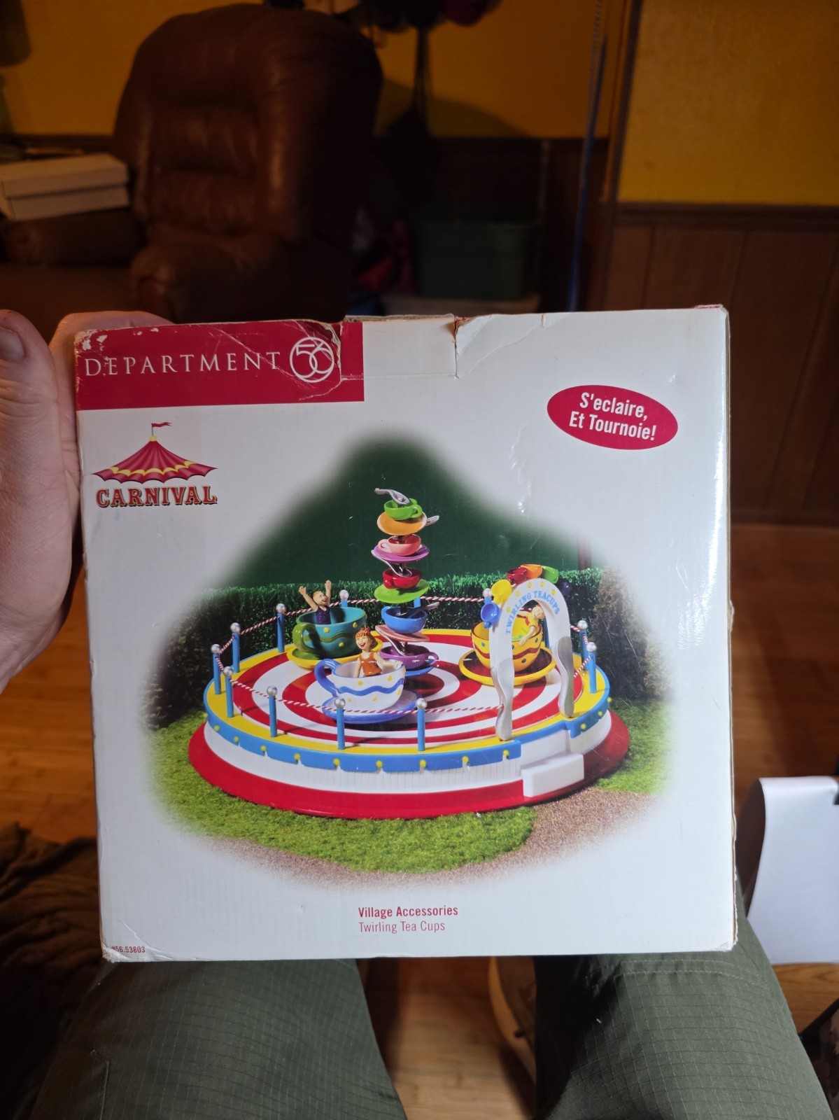 VTG DEPT 56 Carnival Twirling Tea Cups Light Motion Animated Village Piece 53803 VTG DEPT 56 Carnival Twirling Tea Cups Light Motion Animated Village Piece 53803