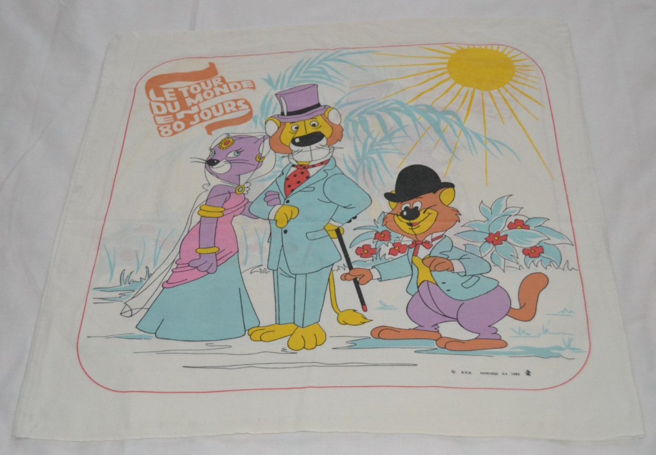 Vintage 1983 Around the World in 80 Days Pillowcase Approx 22.5
