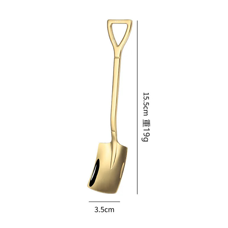 1PCS Stainless Steel Creative Coffee Shovel Ice Cream Dessert Retro Cute Square 