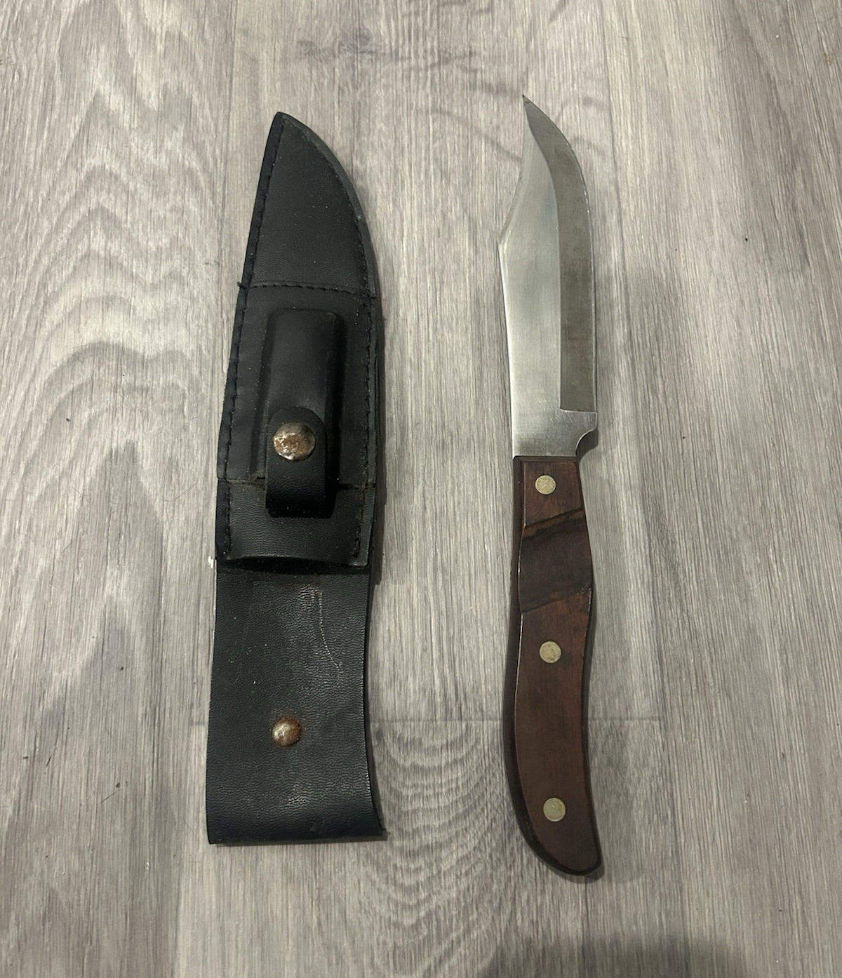 VINTAGE EHP ARROWHEAD USA HUNTING BOWIE KNIFE & SHEATH SET EKCO FULL TANG KNIVES