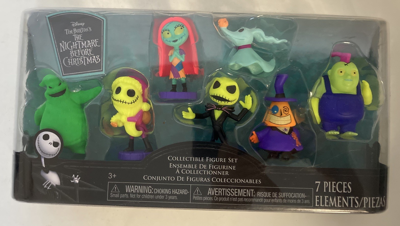 NIB Nightmare Before Christmas 7 pcs Black Light UV Collectable Figures SAME DAY