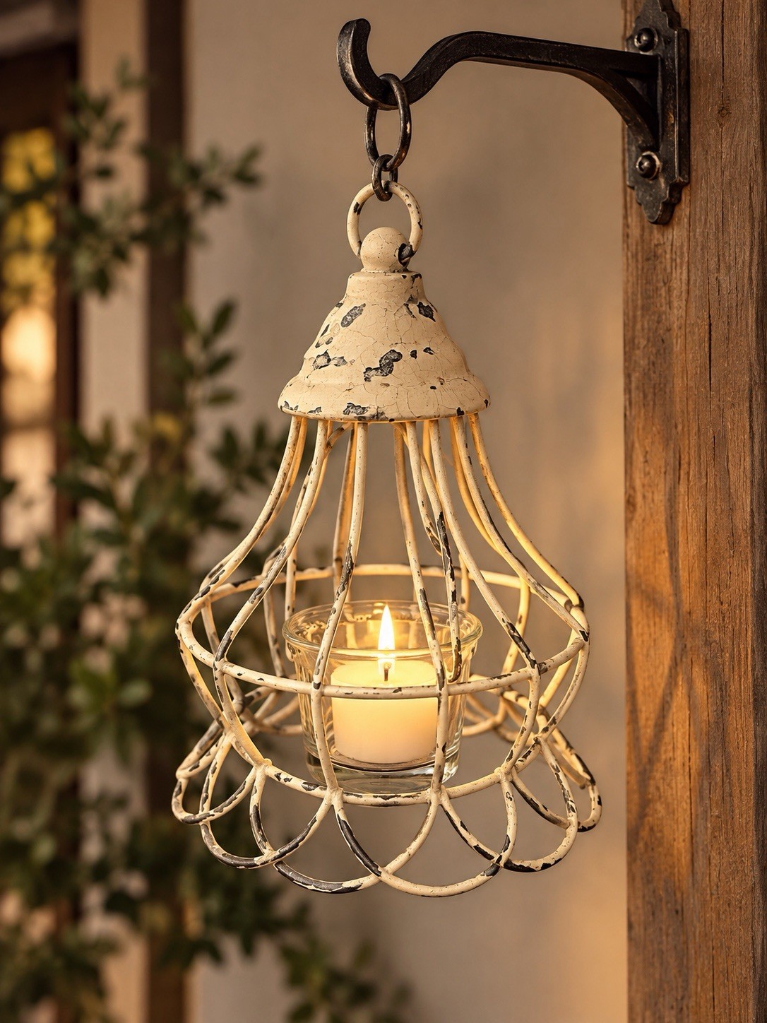 One Antique White Birdcage Candle Holder Chippy Hanging Lantern Birdcage Votive One Antique White Birdcage Candle Holder Chippy Hanging Lantern Birdcage Votive