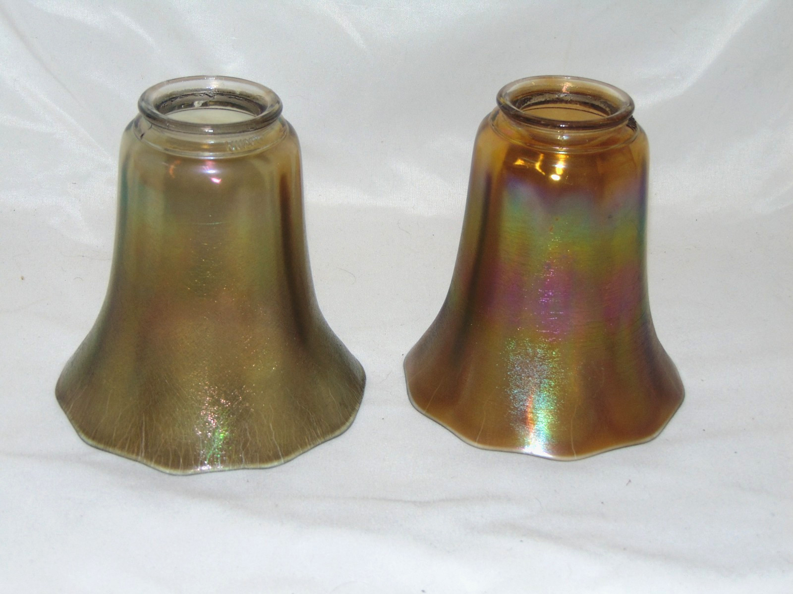 Imperial NUART #5482 Paneled Light Shades Iridescent Pearl Stretch Glass
