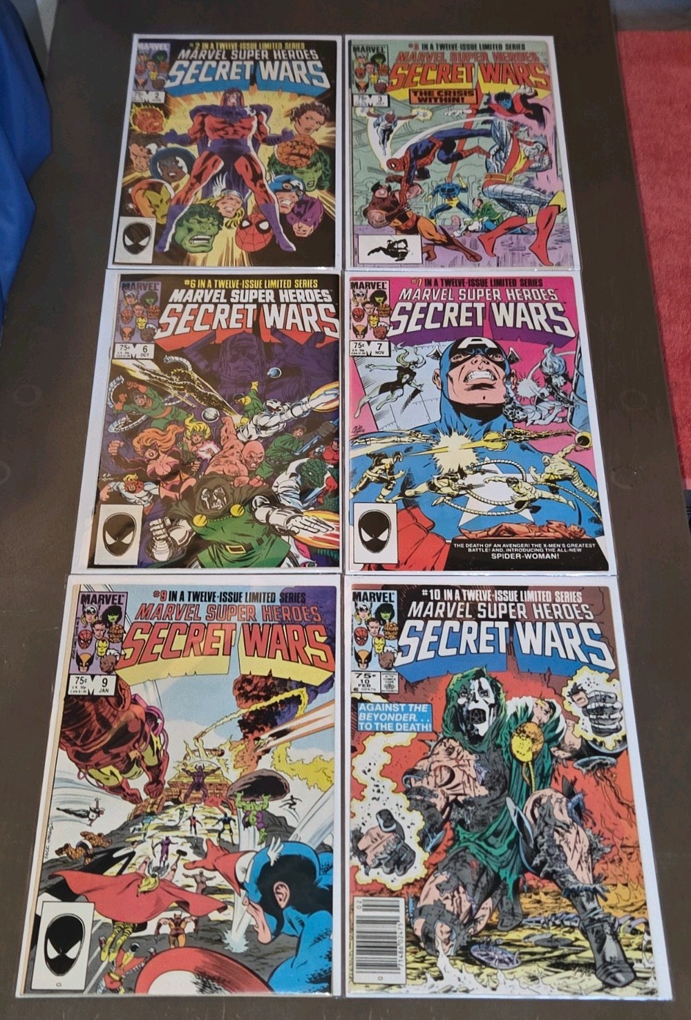 Vintage 1984 Marvel Comics Super Heroes Secret Wars Issues Lot 2 3 6 7 9 10 Doom