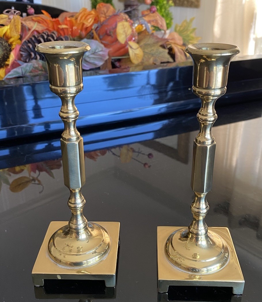 Vintage Seiden Solid Brass Candlestick Holders, Set of 2 Mid Century Decor