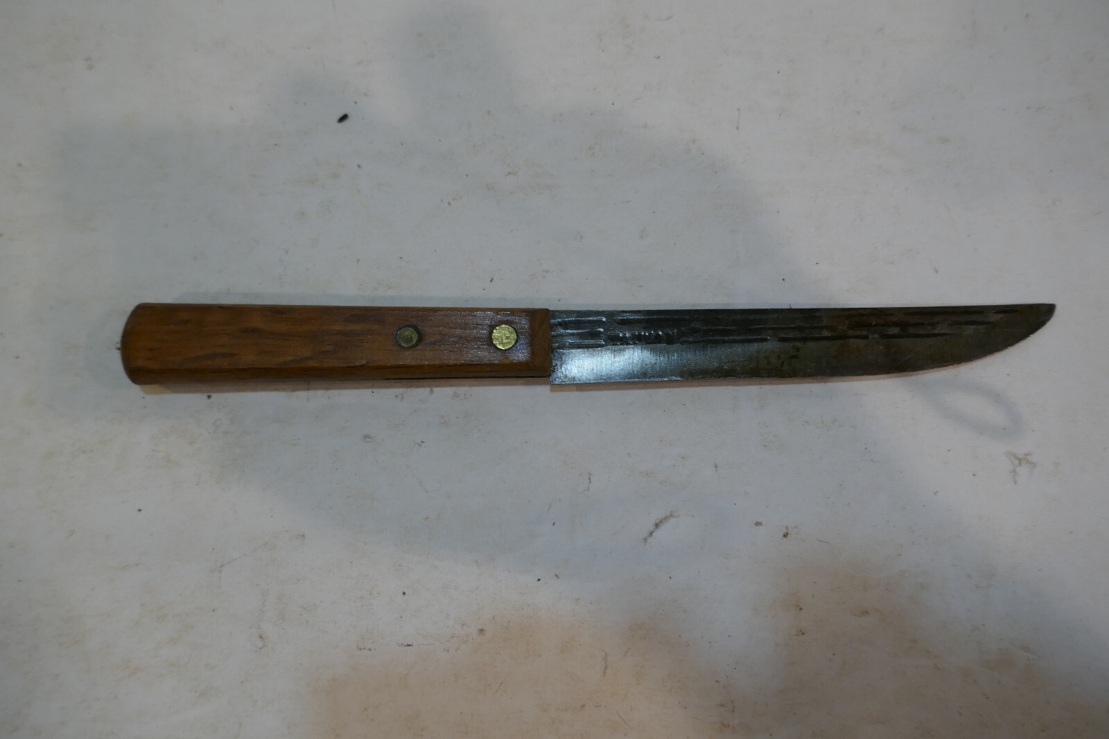 Vintage Taiwan Stamped   Wood Handle  Full Size kitchen  knife vintage  9 inch