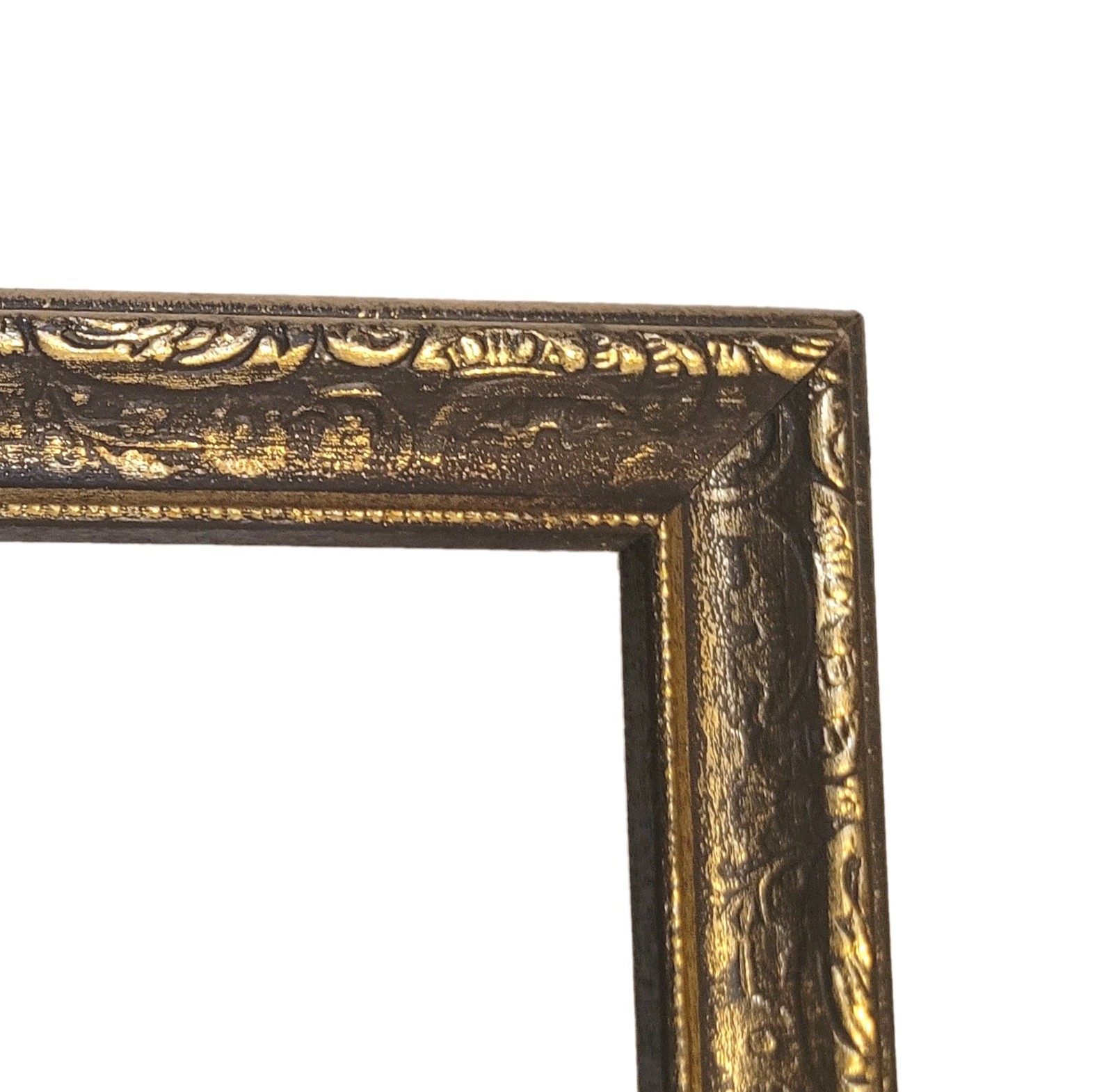 Vtg Gold Ornate Baroque Scrollwork Wood Picture Frame 10\