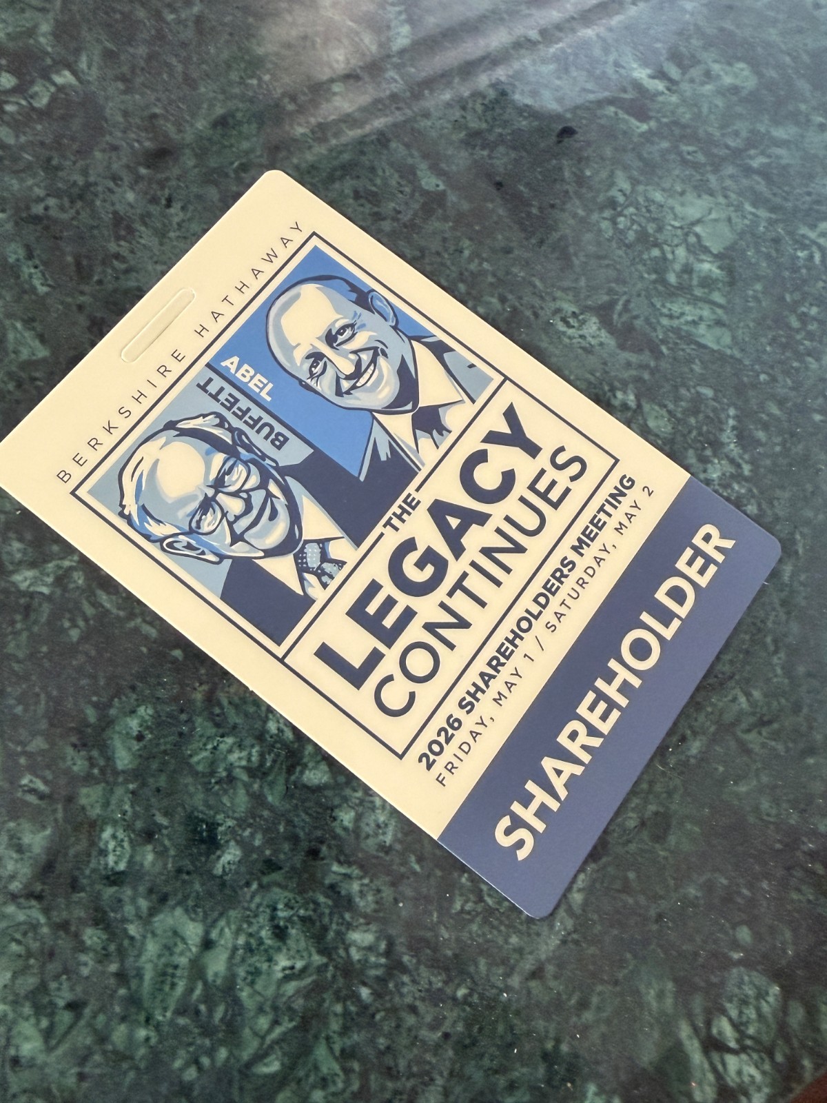 2026 BERKSHIRE HATHAWAY Annual Shareholder Festival Meeting Credential Pass