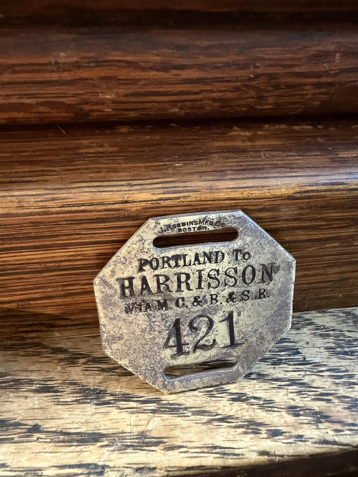 Bridgton & Saco River Railroad Baggage e Tag