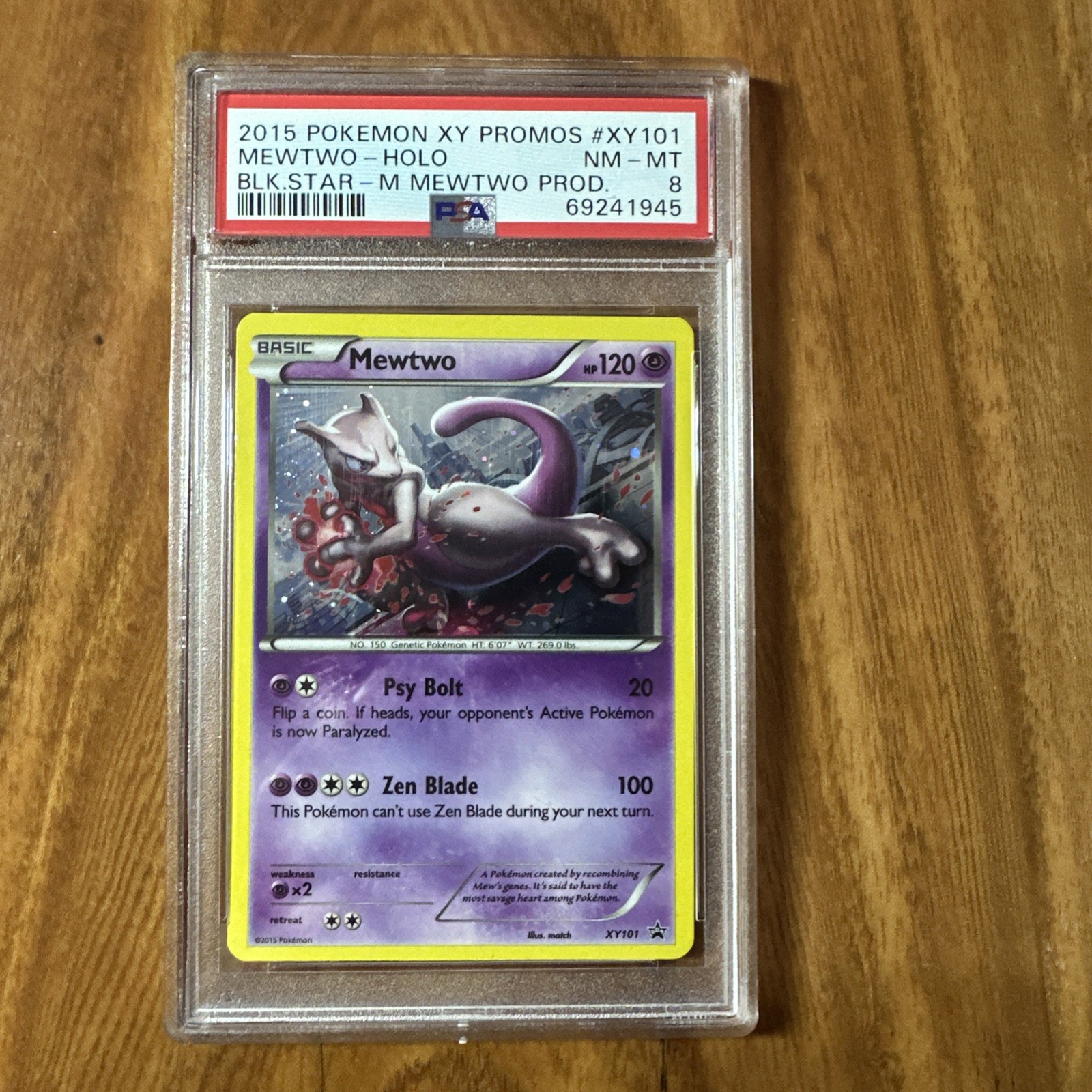 2015 POKEMON XY #XY101 MEWTWO BLACK STAR PROMO PSA 8 Low Pop