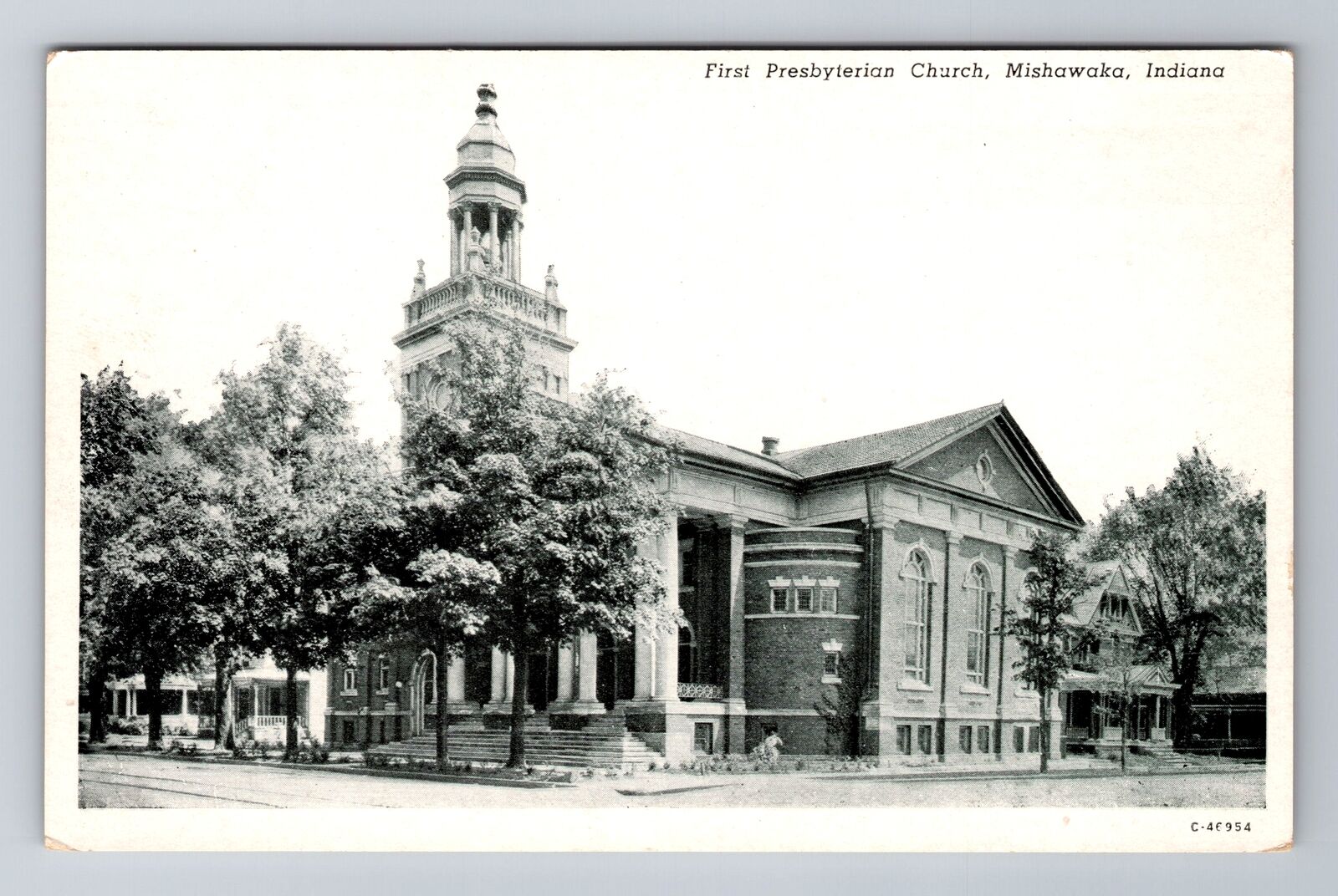 Mishawaka IN-Indiana, First Presbyterian Church, Religion, Vintage Postcard
