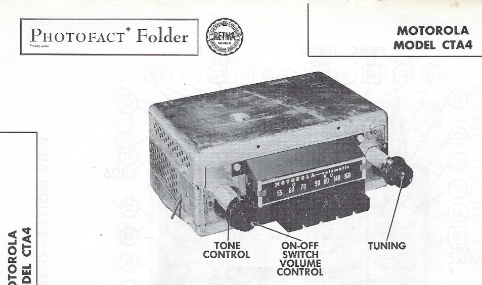 1956 Motorola CTA4 For 1954 Chevy AM Car Radio Photofact Schematic Chevrolet 1956 Motorola CTA4 For 1954 Chevy AM Car Radio Photofact Schematic Chevrolet