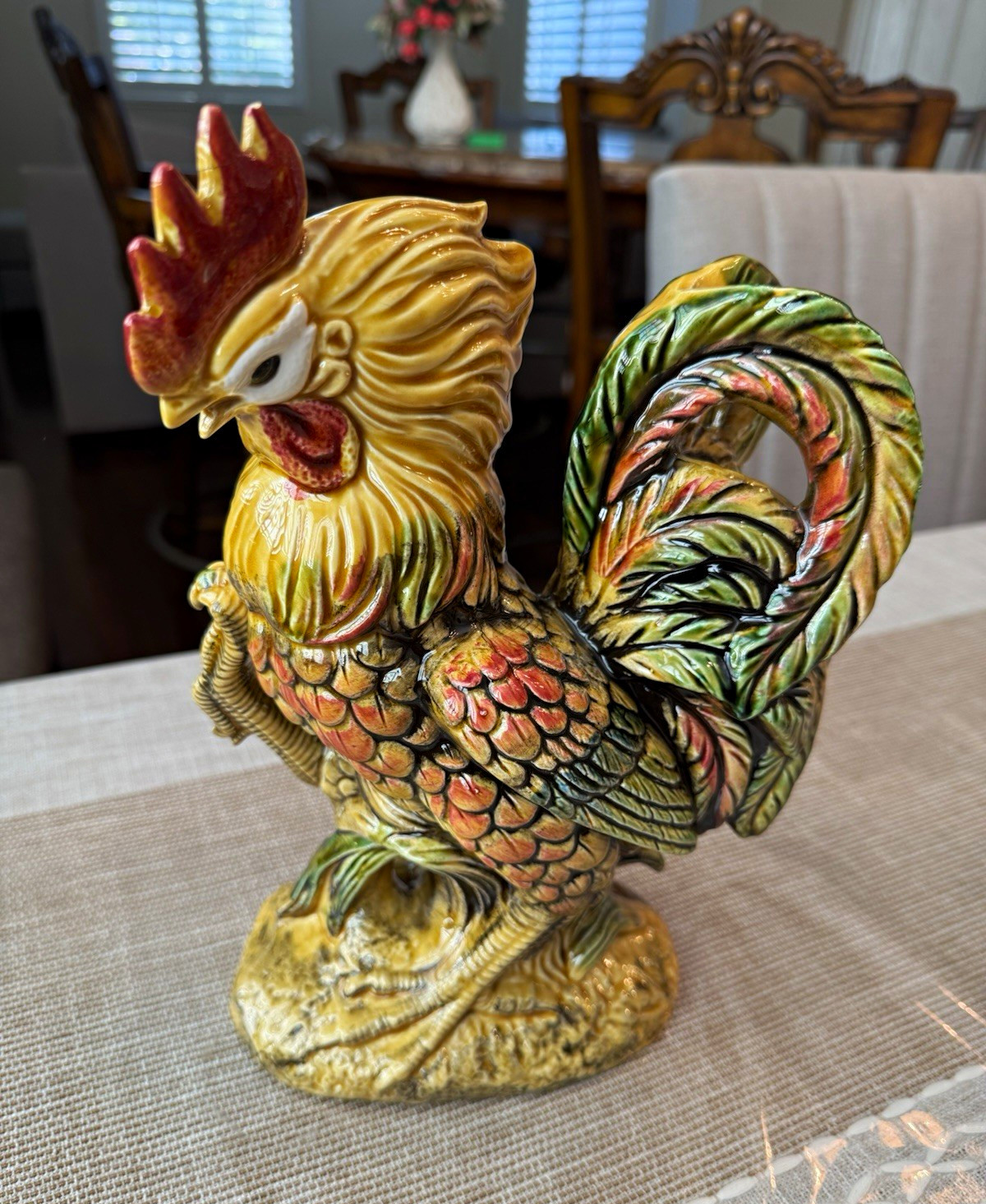 Vintage Ceramic Rooster Figurine Collectible Decorative Animal Figurine