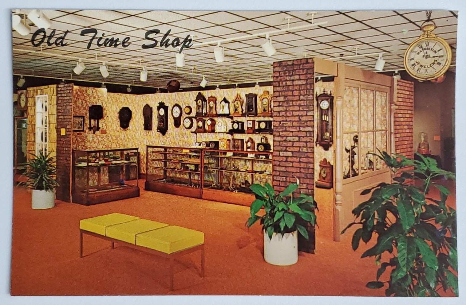 Postcard Old Time Shop Museum Watch Clock Collectors Columbia Pennsylvania US A2