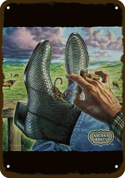 1978 NOCONA COWBOY BOOTS & SCORPION Vintage Look DECORATIVE REPLICA METAL SIGN 1978 NOCONA COWBOY BOOTS & SCORPION Vintage Look DECORATIVE REPLICA METAL SIGN