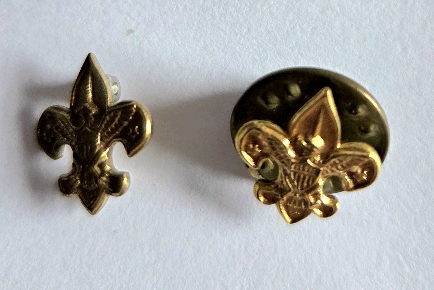 VTG BSA Tenderfoot Pin Lot(2) C-Catch & Clutch Back Mid-Century BSA Insignia