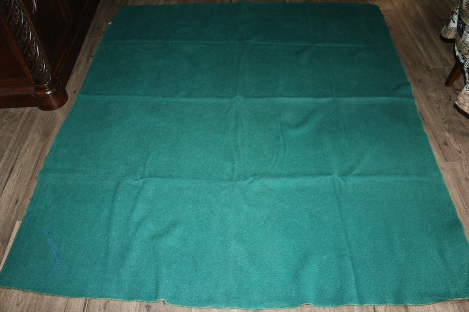 Vintage 1950\'s Colonial House Motel St. Ignace MI large wool blanket 72\ Vintage 1950\'s Colonial House Motel St. Ignace MI large wool blanket 72\