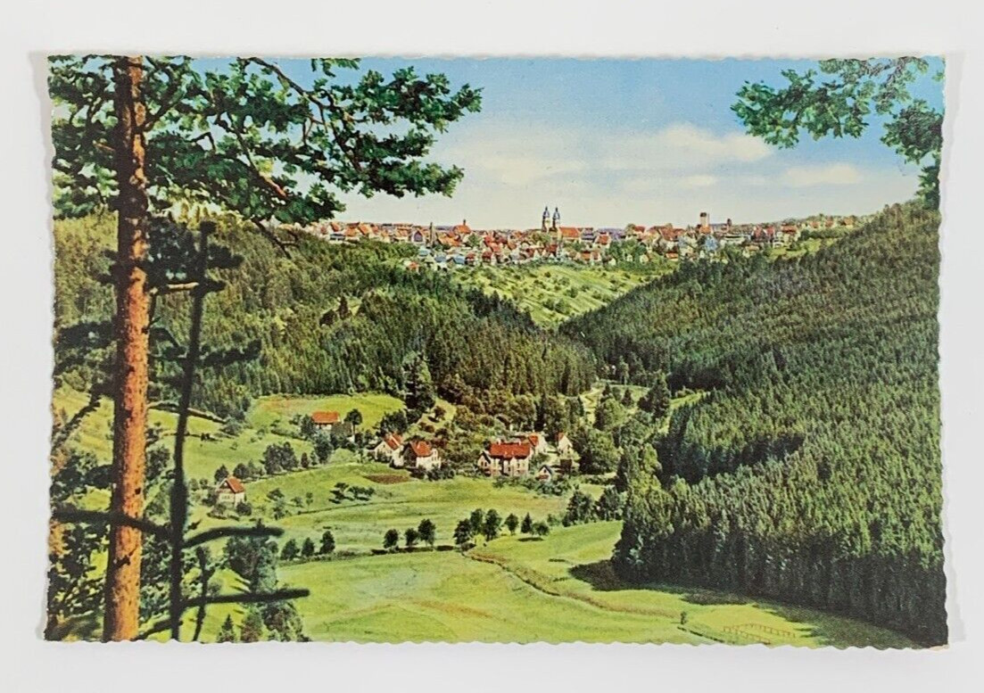 Aerial View Mountain health resort Freudenstadt Black Forest Germany Postcard