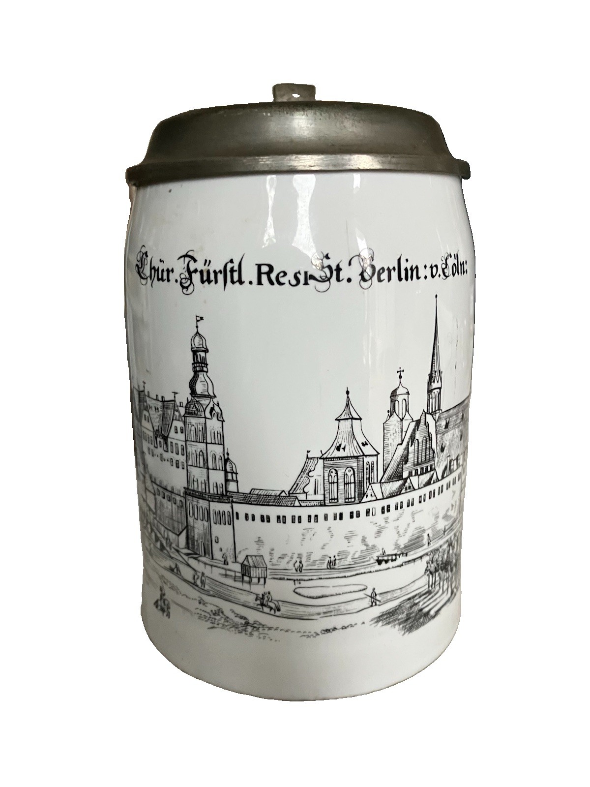 Vintage Royal Porzellan Bavaria Beer Stein KPM Church Furftl. St. Berlin