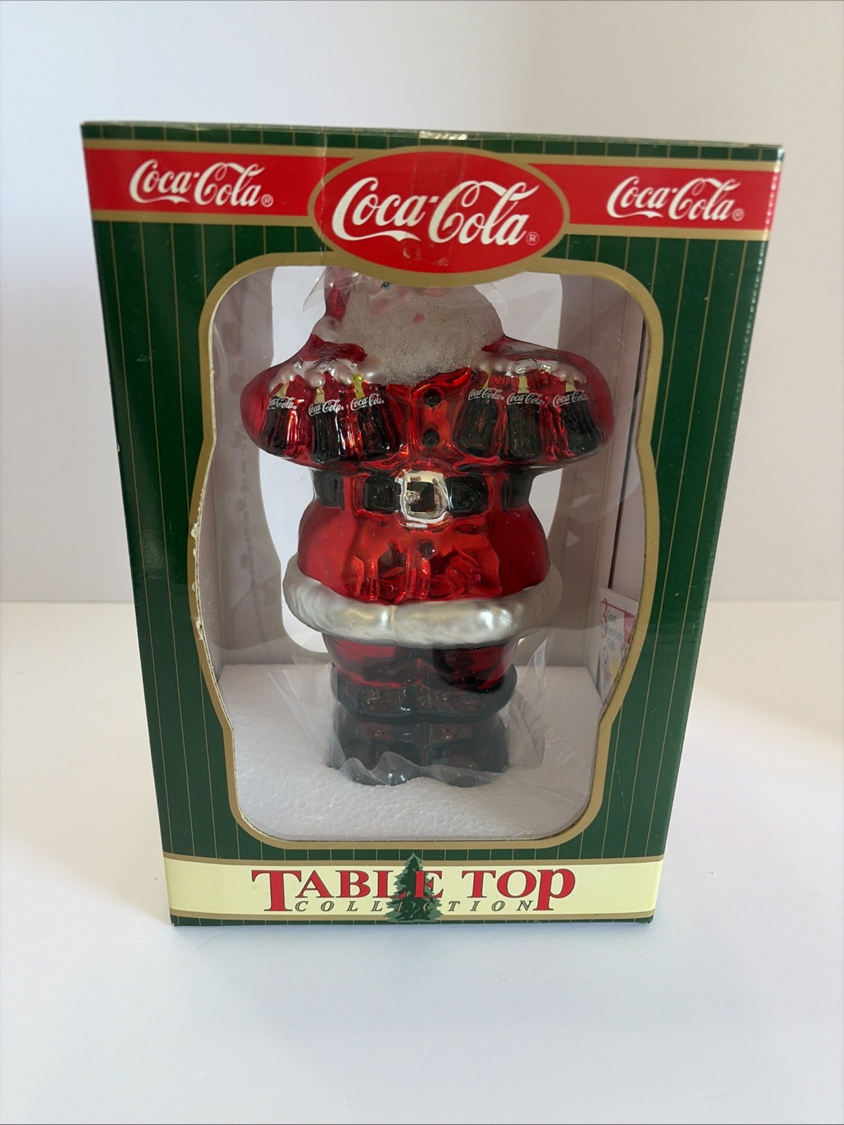 Vintage 1998 Coca Cola Table Top Collection Mercury Glass Santa 9 Inch NIB