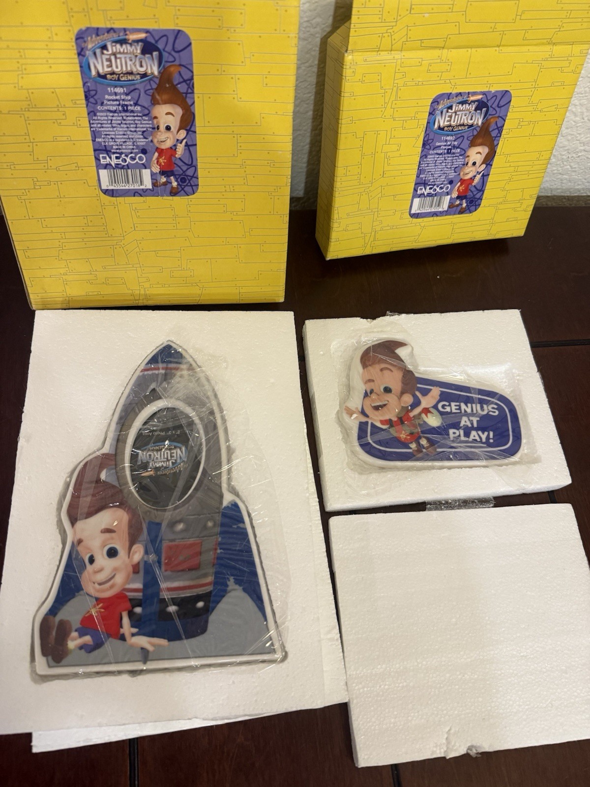 Vintage 2003 Jimmy Neutron Picture Frame Rare Nickelodeon & Plaque