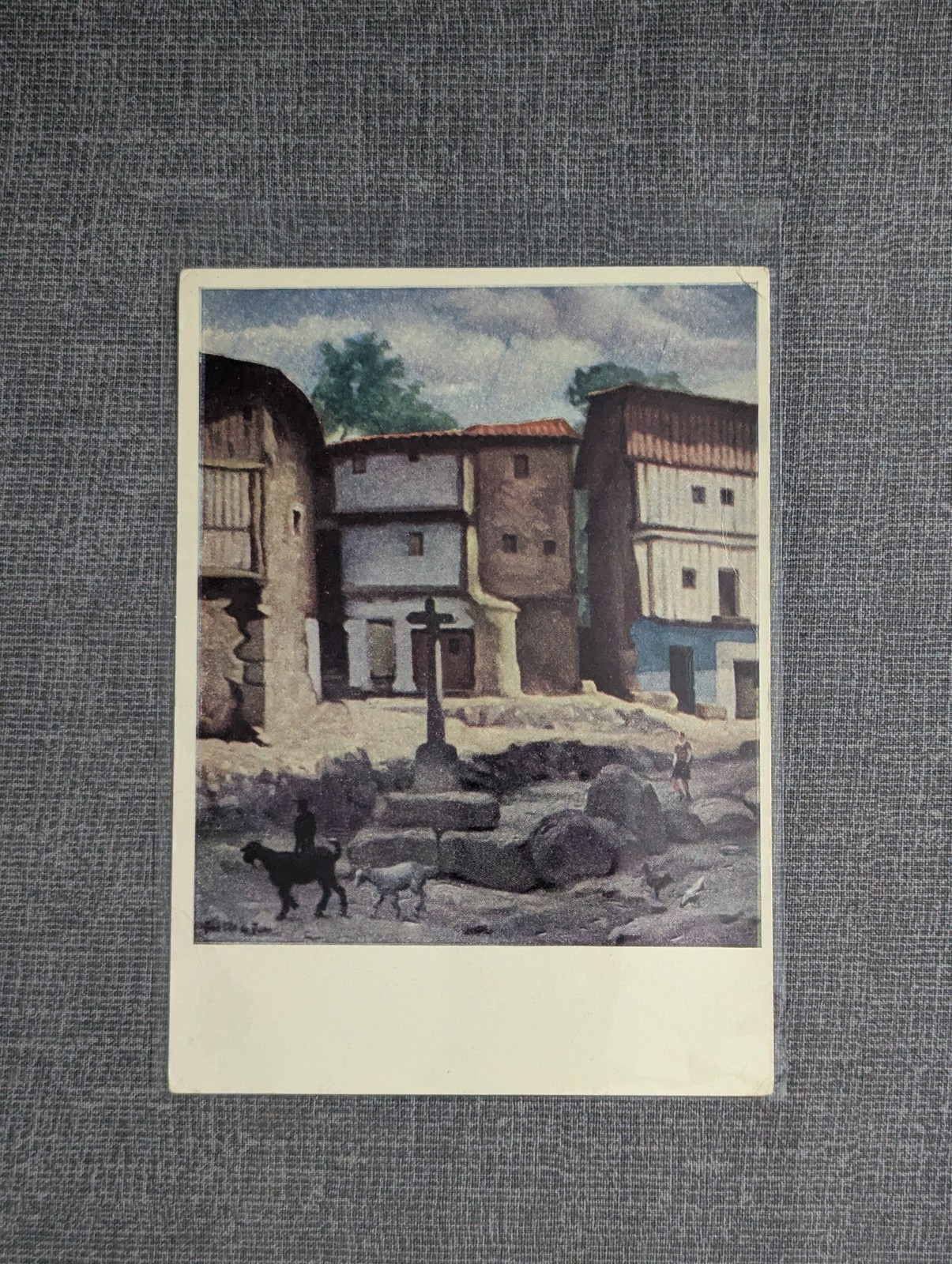 1962 La Alberca Salamanca Spain Postcard Plaza de la Cruz José Mª de Juan Art 1962 La Alberca Salamanca Spain Postcard Plaza de la Cruz José Mª de Juan Art