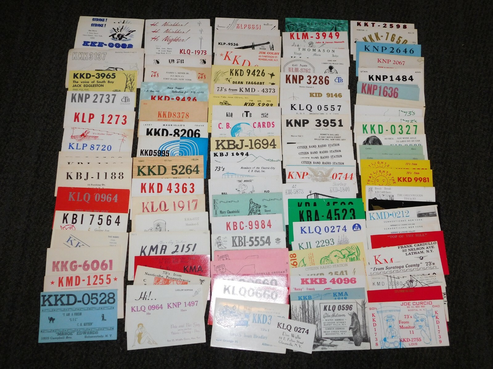 VINTAGE 100 OLD CAR CB CITIZEN BAN RADIO CBER HANDLE ID CARDS MOSTLY NY LOT VINTAGE 100 OLD CAR CB CITIZEN BAN RADIO CBER HANDLE ID CARDS MOSTLY NY LOT