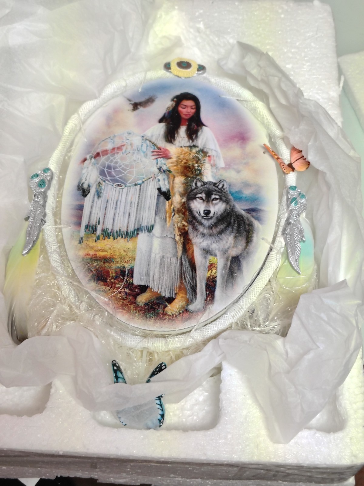 The Bradford Exchange 'Peace' Dreamcatcher by Russ Docken 20-Inches