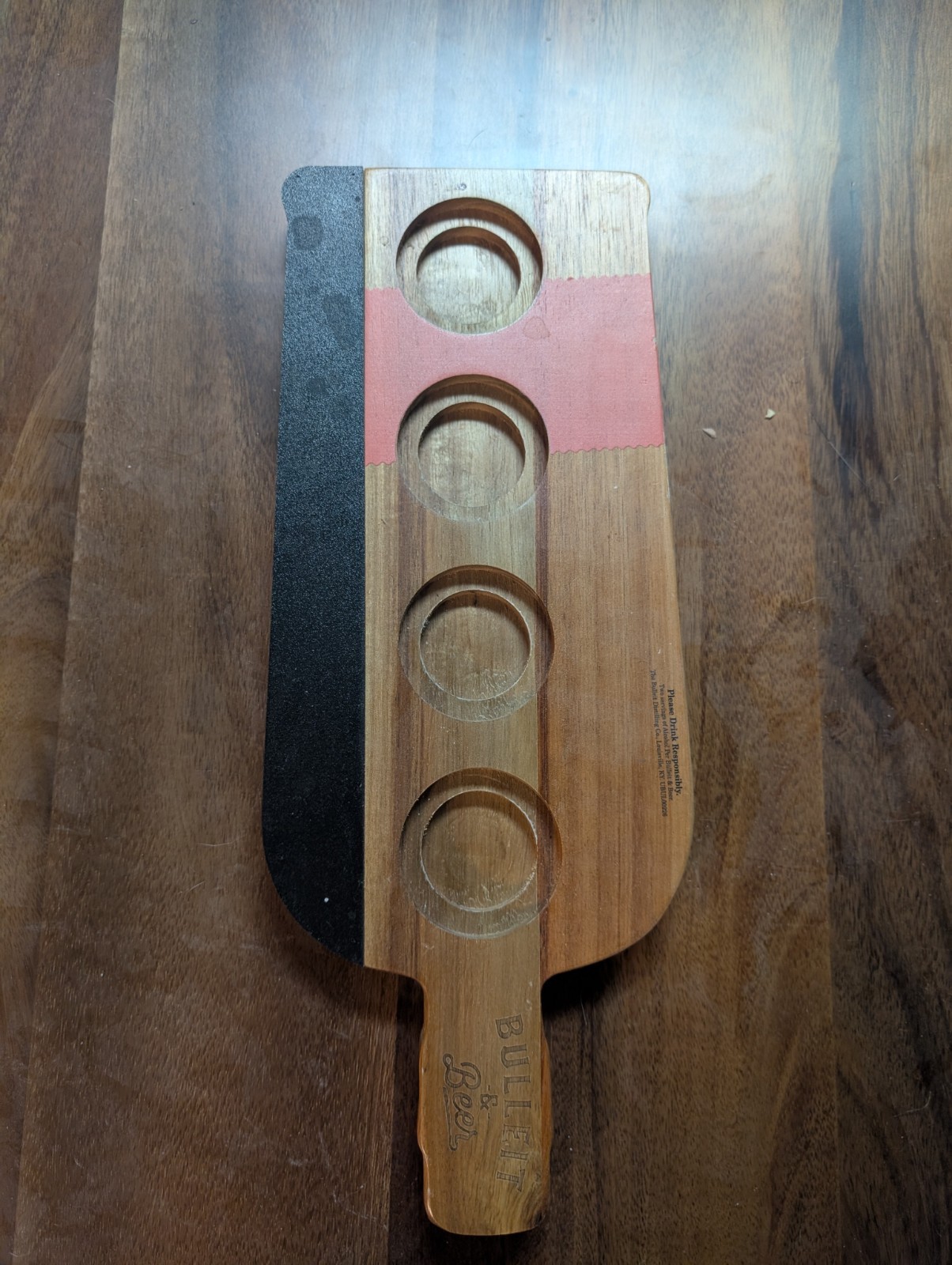 Bulleit Bourbon Shots Taster Tray Wooden Server BOARD 16