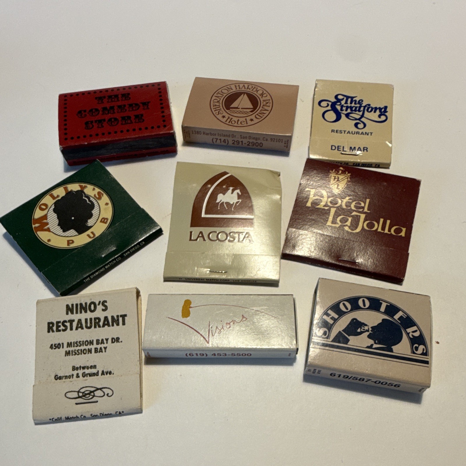 Vintage San Diego La Jolla CA Matchbook Lot (9) Hotels, Restaurant, Clubs #4