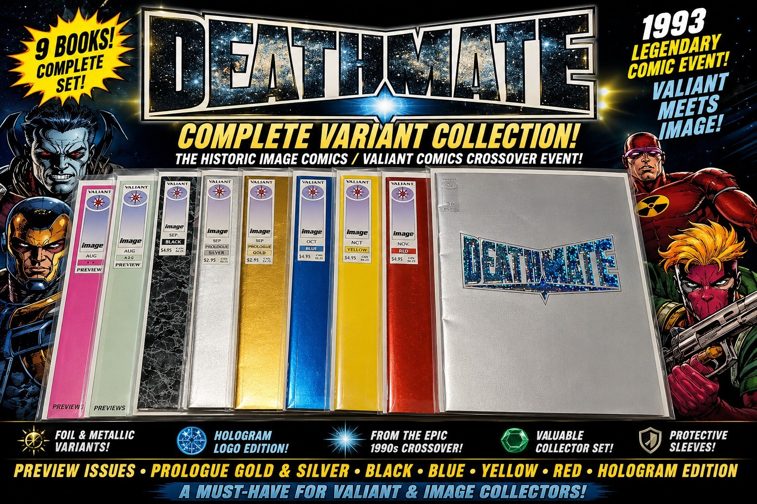 Deathmate Complete Variant Collection Hologram Gold Silver Black Blue Yellow Red