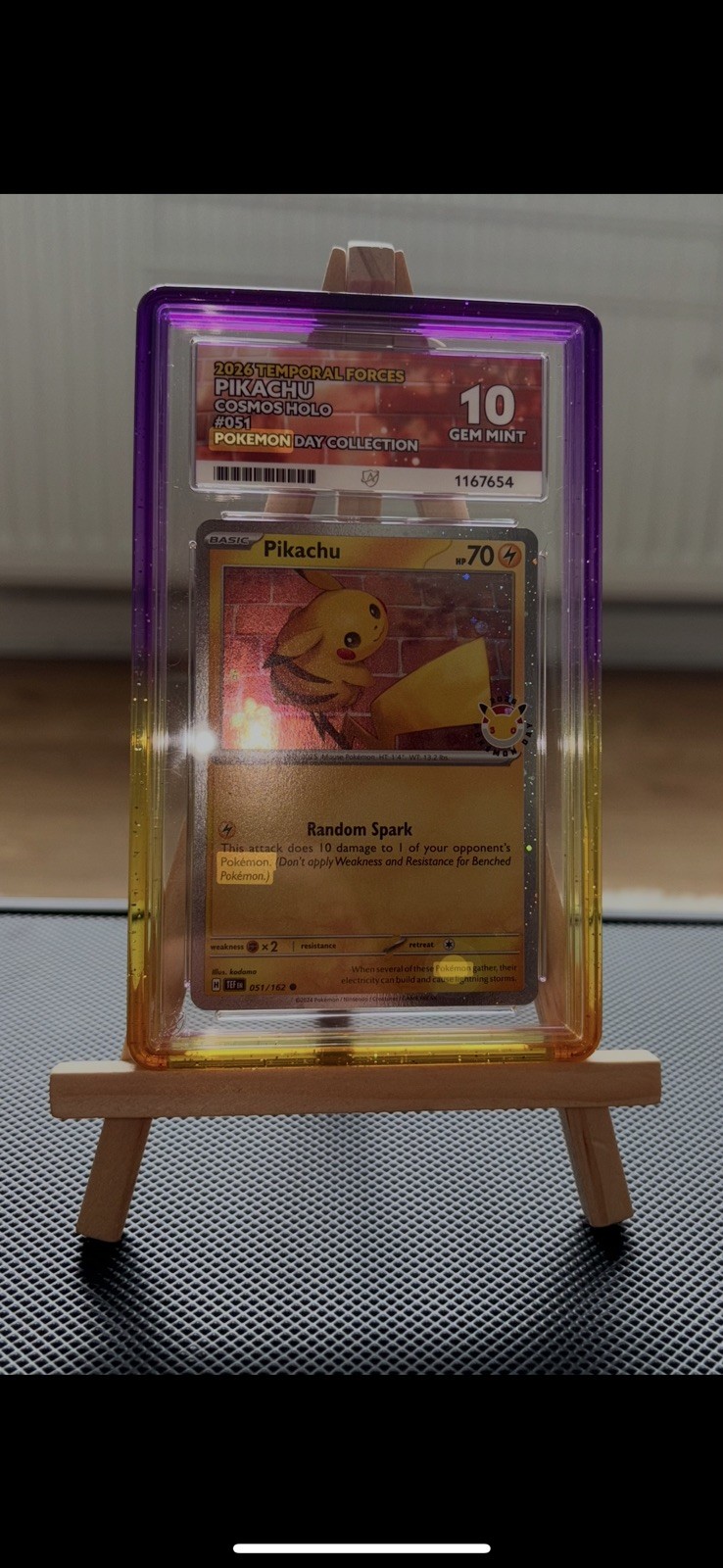 ACE 10 Pikachu 051/162 Pokemon Day Collection Cosmos Holo Gem Mint Pokemon