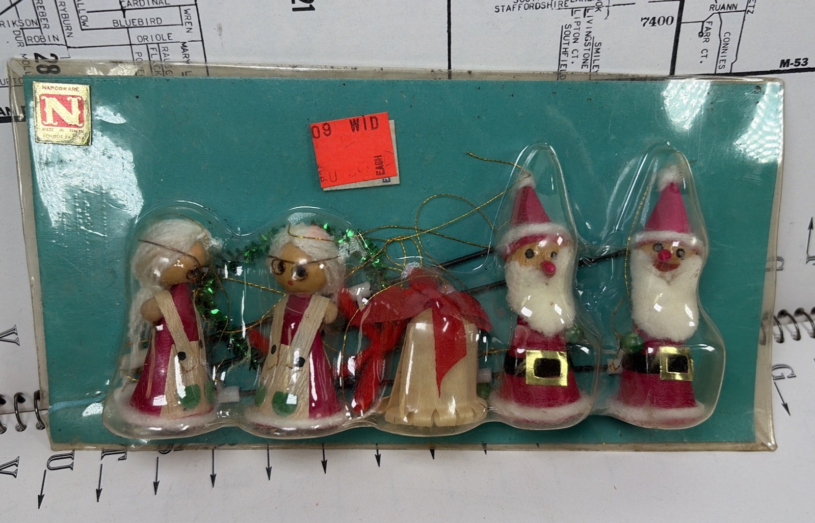 Set of 5 Vintage Napcoware Santa And Mrs. Claus ornaments in Original box Taiwan Set of 5 Vintage Napcoware Santa And Mrs. Claus ornaments in Original box Taiwan
