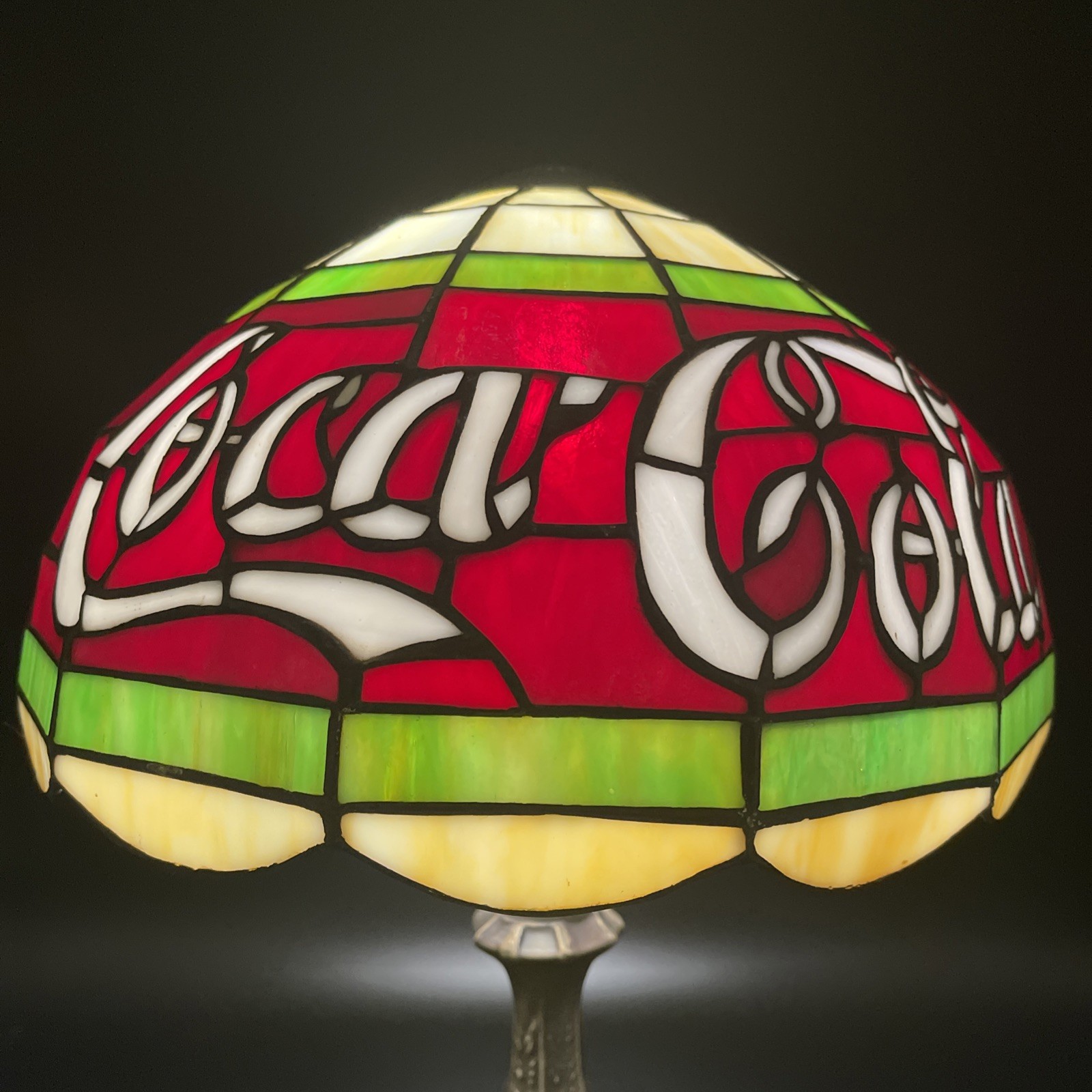 Vintage Coca Cola Stained Glass Tiffany Style Lamp Shade 12\