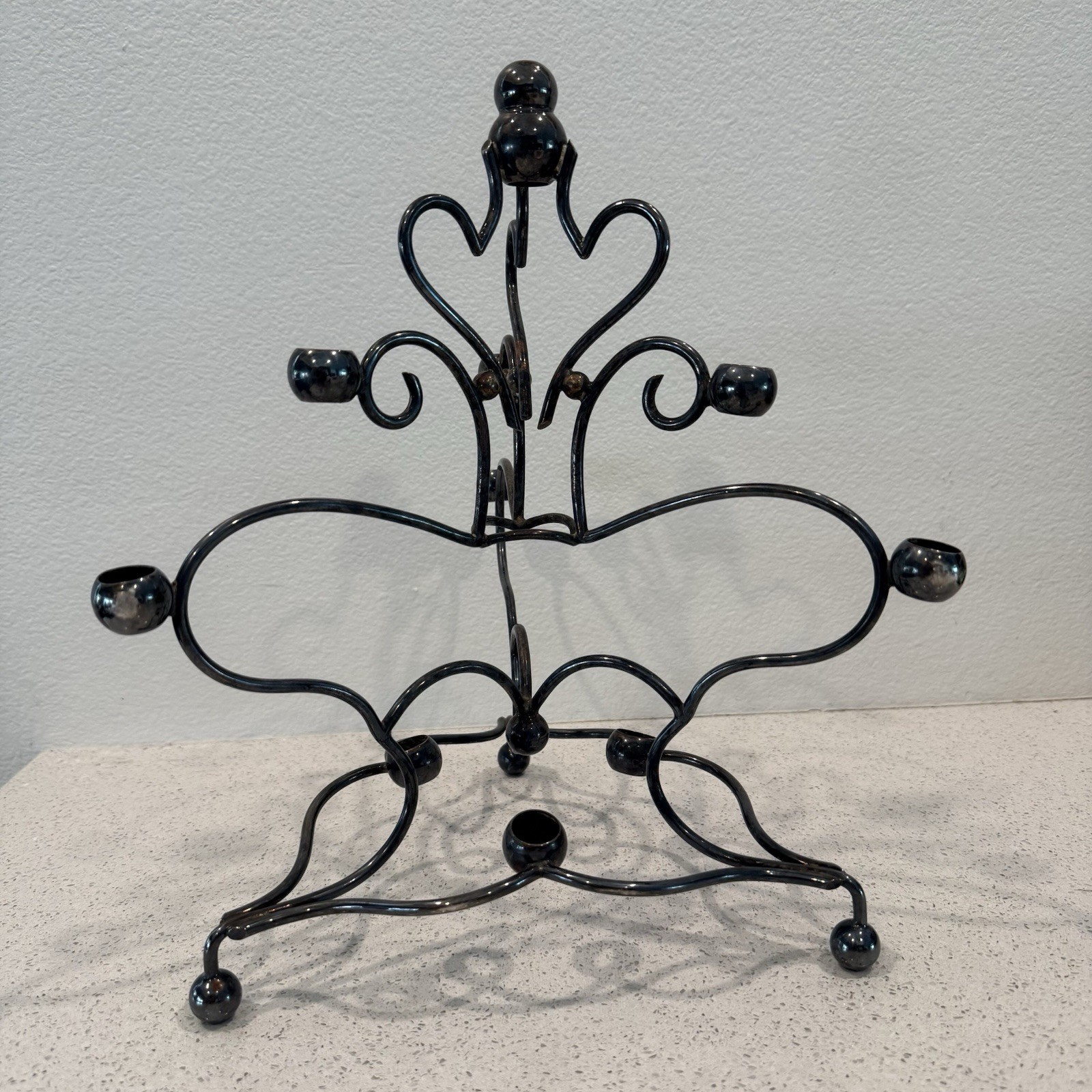 Vintage EPNS Silver Plate Stand 9 Hole Candelabra Epergne Centerpiece Holder
