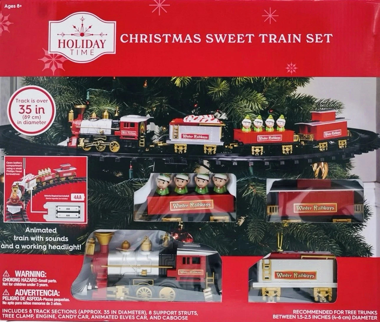 Holiday Time 5523141 Christmas Sweet Tree Train Set Battery Operated -Included