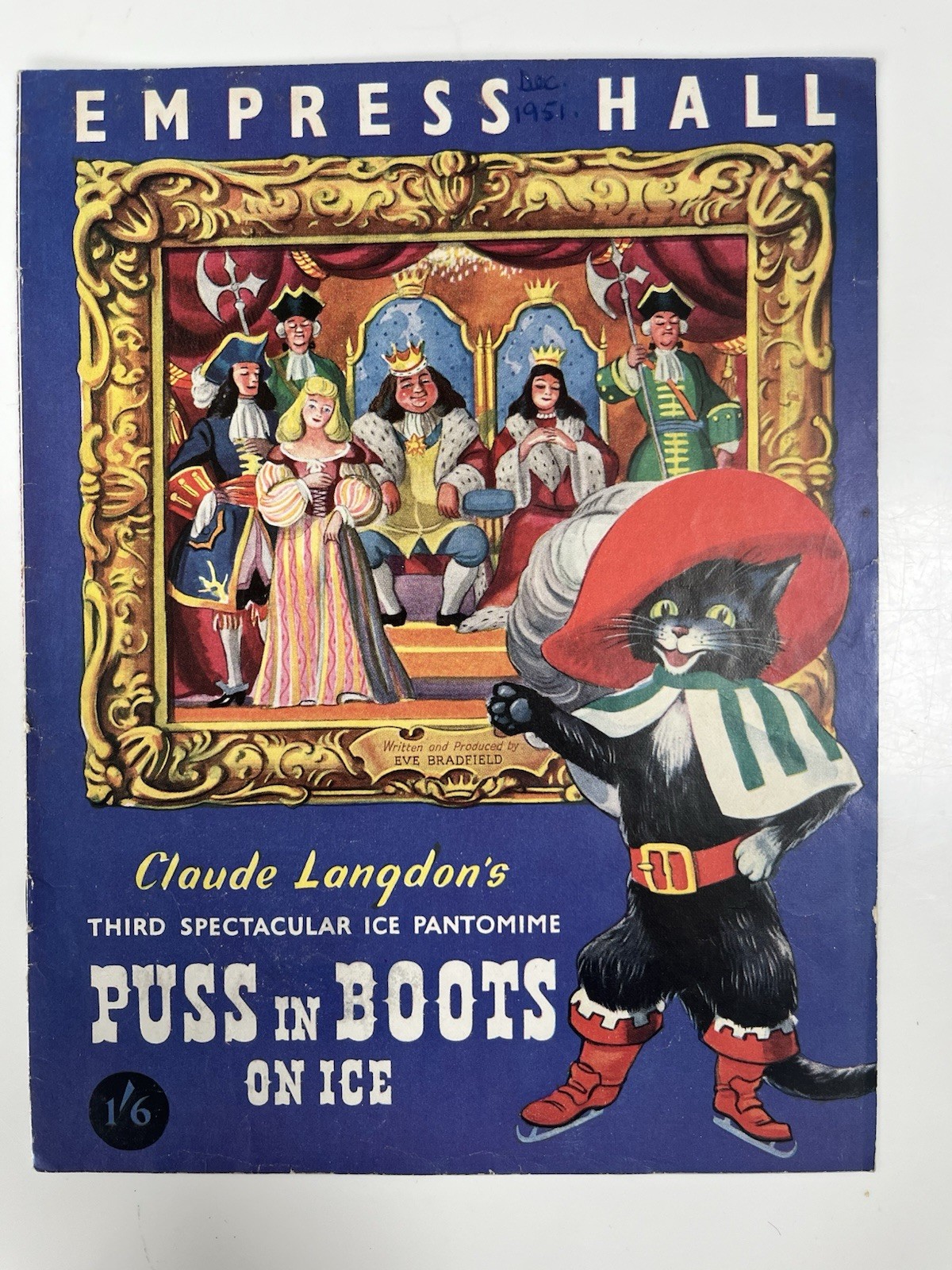 1951 Puss In Boots On Ice Empress Hall Theatre Programme